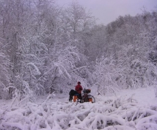 Biking in a  winter wonderland