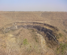Blick auf die Ajanta Höhlen