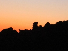 Sonnenuntergang beim Abstieg