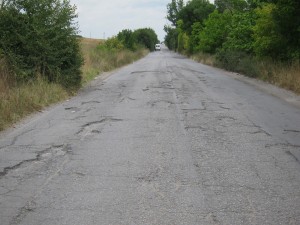 Schlaglochstraße in Bulgarien